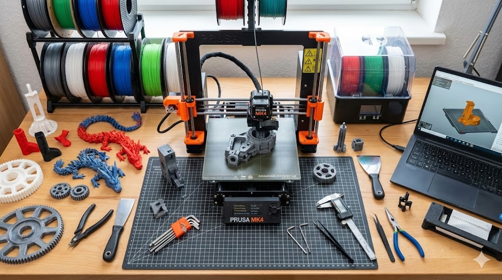 3D printer printing PS5 portable stand parts