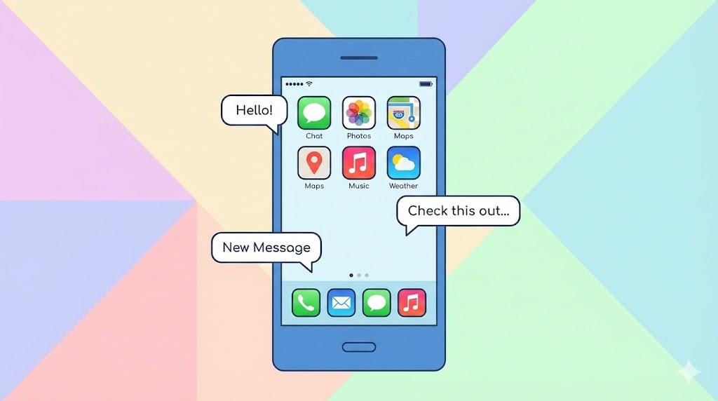 vector-smartphone-apps-chat-bubbles-flat-design-illustration